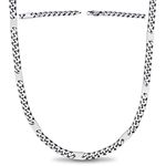 MagnetRX® Magnetic Necklace for Men - Effective Mens Magnetic Necklaces - Stainless Steel Silver Curb Chain Necklace with Magnets (61 cm)