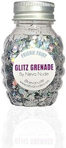 Neva Nude Face and Body Glitter Keychain - Chunky Glitter in Aloe for Festivals, Raves, and More | Cosmetic Grade | Super Sparkly (Friskie Fairy Silver Holographic Glitz Grenade)