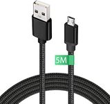 Micro USB Cable, 5M Long Android Fast Charger Cable, Nylon Braided High Speed Micro Chageing Sync USB Cable Compatible for Samsung Galaxy S7/ S6/ S5, PS4 Controller Charger Cable, Nexus, Sony, Kindle