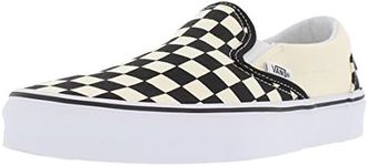 Vans Unisex Classic Slip-On (Italian Weave) Skate Shoe (8 B(M) US Women / 6.5 D(M) US Men, Black/Off White Checkerboard)