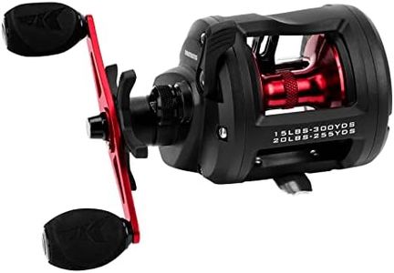 KastKing ReKon Level Wind Trolling Fishing Reel, Round Conventional Baitcasting Reels, Size 10, Left Handed