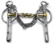 German Silver Liverpool Driving bit with lozenge and Curb Chain (5.25")