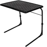 Table-Mate XL Plus Adjustable TV Table - Folding Couch Trays for Eating Snack Food, Stowaway Laptop Stand, Portable Bed Dinner Tray with 4 Set Angles, Black