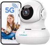 litokam Camera Surveillance Interieur, 2.4/5ghz Security Cameras Indoor 5MP Pet Cameras Home Security Camera for Dog/Baby Monitor, Dual Band WiFi IP Camera Compatible with Onvif & Alexa