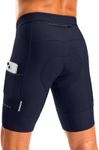 Men's Bike Shorts Padded Cycling Biking Road Riding Bicycle Pants Biker Cycle Shorts with Pockets, Navy, 3X-Large