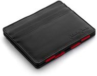 JAIMIE JACOBS ® Magic Wallet Flap Boy Slim - The Original - Slim Wallet, RFID Blocking Wallet, Genuine Leather, Card Wallet, Credit Card Holder, Travel Wallet, Bifold Wallet Men (Black with Red)