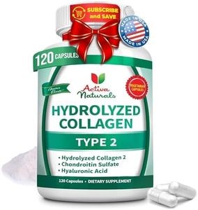 Collagen Type 2 Hydrolyzed Supplement with Chondroitin and Hyaluronic, for Healthy Hair, Skin, Nails, and Joints, No Fillers, Additives, and No Artificial Colors - 120 Vegetarian Capsules