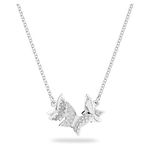 Swarovski womens Lilia Necklace Small Rhodium shiny Crystal, Lilia Necklace, White rhodium, One Size