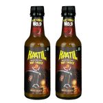 Kaatil Hot Sauce No. 9 - Pack of 2 | Bhoot Jolokia Chilli Sauce | Works as a Dip, Spread, Marinade, Saute, Stir-fry, Finishing Sauce | No Artificial Colours, Flavours | Made in India | Vegan | 400 GMs