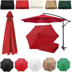 6 Ribs 8 Ribs Umbrella Cloth, 2.7M/3M Replacement Parasol Canopy Market Umbrella Canopy Replacement for Garden Patio Cantilever Umbrella (Color : Red, Size : 3M/6-Ribs)