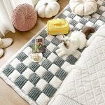 Funny Fuzzy Couch Cover, Cream-Coloured Large Plaid Square Pet Mat Bed Couch Cover, Couch Cover, Dog Blankets for Large Dogs, Waterproof Blanket for Dogs (27.6x59.06 in, Gray)