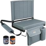 APEXUP Stadium Seats with Back Support, Portable Bleacher Seat with Large Pocket and Cup Holder, Wide Stadium Chair for Sports Events and Concerts (Grey)