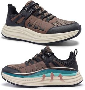 Men's Orthopedic Comfortable Trail Sneakers: Plantar Fasciitis Heel Spurs Arch Support Orthotic Neuropathy Ankle Foot Pain Relief, Hammer Toes Workout Walking Shoes Brown Size 12