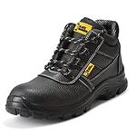 Black Hammer Mens Safety Boots Work Waterproof Shoes Leather Steel Toe Cap Working Ankle Lightweight Footwear S3 SRC 1007 - Black Waterproof - 9 UK