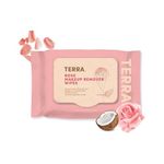 Terra Rose Makeup Remover Wipes, Skin Cleansing Facial Wipes, For all Skin Types, Wet Wipes for Face Moisturizing With Rose Freshness, No Perfume, No Harsh Chemicals & No Alcohol, 24 Wipes (Pack of 1)