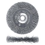 ZORUNNA Wire Weel Brush for Grinder - 4 Inch Fine Crimped Wire Wheel for Bench Grinder with 1/2" and 5/8" Arbor(0.0085Inch Wire Size), Efficiently Polish Nuts, Bolts and Assorted Car Parts.