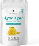 Agar Agar Powder, Vegan Unflavored Gelatin Substitute, Non-GMO, Gluten Free, No Additives and Preservatives, 4oz