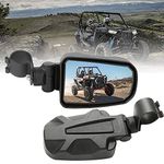 UTV Side View Mirror for 1.75" Roll Cage Bar, Adjustable Mirror face, Side by Side Mirrors for Polairs RZR 570 800 9001000 XP Ranger 400 500 700 800 Yamaha Rhinos