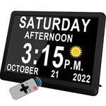 11.5 Inch Extra Large Digital Clock with 19 Alarms, Auto DST & Dimming Clock for Wall and Table, Calendar Clock for Dementia Seniors, Custom Reminders &Task Alert -Perfect Organizer for Home &School