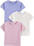 Simple Joys by Carter's Girls' Short-Sleeve Shirts and Tops, Pack of 3, Lilac/Rose/White, 18 Months