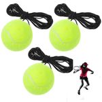 WOPPCART Tennis Ball with String, Kids Tennis Training Balls, Tennis Self Trainer Practice Ball, Tennis Rebounder Ball Tool for Indoor and Outdoor (Pack of 3)