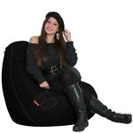 Couchette XXXL Denim Bean Bag Cover in Black Finish (Without Fillers)