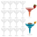 MATANA 30 Elegant Plastic Margarita Cocktail Glasses (360ml / 12oz) - Transparent, Sturdy & Reusable - Daiquiri Martini Glasses for Weddings Birthdays, Christmas & Outdoor Parties