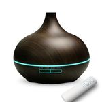 550ml Essential Oil Diffuser with Remote Control, 3 Timer Settings, Black