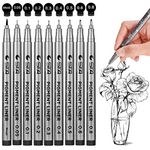 STA Black Fineliner Ink Pens - Waterproof Archival Ink Micro Fine Point Drawing Pens for Sketching, Anime, Manga, Comic, Artist Illustration, Bullet Journaling, Technical Drawing