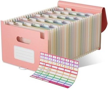 EcoStash Accordion File Organizer, 26 Pockets Wheat Straw Expanding File Folder, Monthly Bill Receipt Organizer,A-Z Tabs,100% BPA Free,Return to Nature Healthy Living,Letter/A4 Size - Strawberry Pink