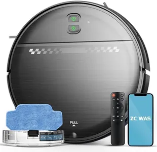 ZC WAS Robot Vacuum and Mop Combo, 2-in-1 Robot Vacuum Cleaner, Perfect for Pet Hair, Hard Floor and Carpet, Anti-Bump, Anti-Fall, App, Voice and Remote Control