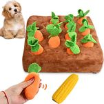 HoaaiGo Squeaky Carrots Enrichment Dog Puzzle Toys, Hide and Seek Carrot Farm Dog Toys, Carrot Patch Dog Snuffle Toy for Small Medium and Large Dogs