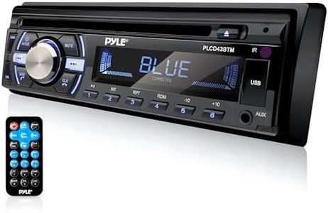 Pyle Boat Bluetooth Marine Stereo Receiver - Marine Head Unit Din Single Stereo Speaker Receiver - Wireless Music Streaming, Hands-Free Calling, CD Player/MP3/USB/AUX/ AM FM Radio -PLCD43BTM (Black)