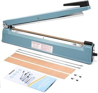 Metronic 16inch/400mm Manual Impulse Manual Hand Sealer Heat Sealing Machine Poly Tubing Plastic Bag with 2 Replacement Kit Blue