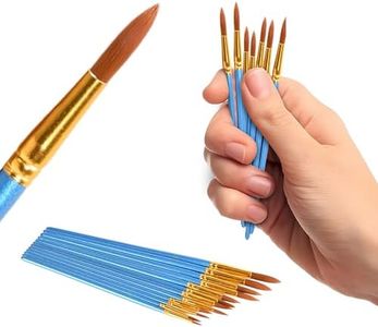 Amazaque Acrylic Paint Brushes - Set of 24 - Water Color Paint Brushes for Adults - Plastic Paint Brushes for Artists, Student, Painters - Paintbrushes Set - Round Paint Brushes for Painting