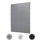 KELIXU 2 Pack Pleated Fabric Blind Light Filtering Shade Instant Stick on Blinds for Window Privacy Protection, Quick Fix and Easy to Install, with 4 Clips (90CMx180CM - 2 PACK, Grey)