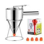 Choxila 40oz Pancake Batter Dispenser, Multi-Caliber Stainless Steel Funnel Cake Dispenser with Stand Great for Pancakes, Cupcakes or Any Baked Goods