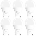 JIANGSILING GU24 LED Light Bulb, A19 Shape Bulbs, 9W Equivalent 60W, 5000K Daylight, 800 Lumens, Dimmable 2 Prong Light Bulbs, GU24 Twist Lock Base, ETL Listed(6-Pack)