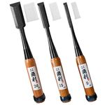 KAKURI 3-piece Wood Chisel Set Professional Japanese Oire Nomi for Woodworking, Carving (Evergreen Oak)
