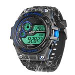 10 ATM Waterproof Swimming Watch Underwater Diving Watch for Mens Boys with Stopwatch, Chronograph, Alarm, Dual Time Zone Display, 12/24 Hours Format