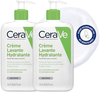 CeraVe Crème Lavante Hydratante | 2 x 473ml | Crème Lavante Hydratante 24h Visage & Corps à l'Acide Hyaluronique pour Peaux Normales à Très Sèches
