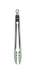 KitchenAid Gourmet Silicone-Tipped Stainless Steel Tongs, 12 Inch, Pistachio