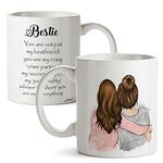 FirseBUY Funny Bestie with Friendship Quotes Printed 325 ml Ceramic Coffee Mug/Tea Cup Gift for Girls, Best Friends, Sister Mom, Wife, Girlfriend 325 ml (1 Pcs, White)