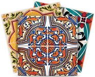 Tile Stickers 12 Designs X 2 Sets (24 PCS) Authentic Traditional Talavera Tiles Stickers Bathroom & Kitchen Tile Decals Easy to Apply Just Peel and Stick Home Decor 6x6 Inch (Tile Stickers HA7)