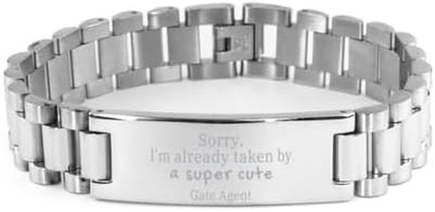 CUCOLUS Gate Agent Engraved Stainless Steel Bracelet - Taken by a super cute Gate Agent - Perfect Idea Gifts for Christmas, Graduation, and Birthday