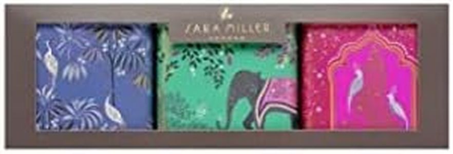 Sara Miller India Elephant Lot de 3 boîtes carrées 105 x 105 x 105 mm