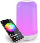 Smart Touch Table Lamp Works with App, Dimmable Small RGB Bedside Bed Lamp for Bedroom, Cordless LED Night Desk Lamp Rechargeable Color Changing Nightstand Mood Cozy Lamp for Living Room Baby Nursery.