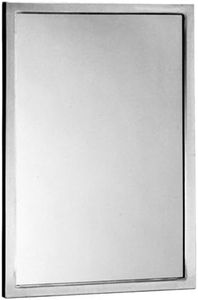 Bobrick B-1658 1830 Mirror, 18" x 30" Tempered Glass w/Stainless Steel Channel Frame