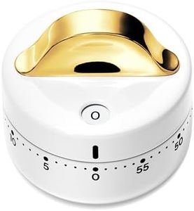 Caraway Mechanical Kitchen Timer, Stainless Steel 60 Minute Wind Up Timer