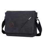 Eshow Mens Laptop Messenger Bag Canvas Shoulder Bags 14 Inch Mens Satchel Shoulder Bag for Work Casual Business School Travelling